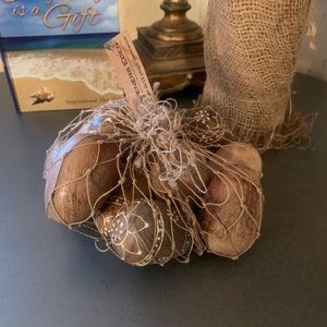 Wooden Easter Eggs, NEW WITH TAG, Gardeners Eden, 12 BROWN, sold as 1 set of 12.